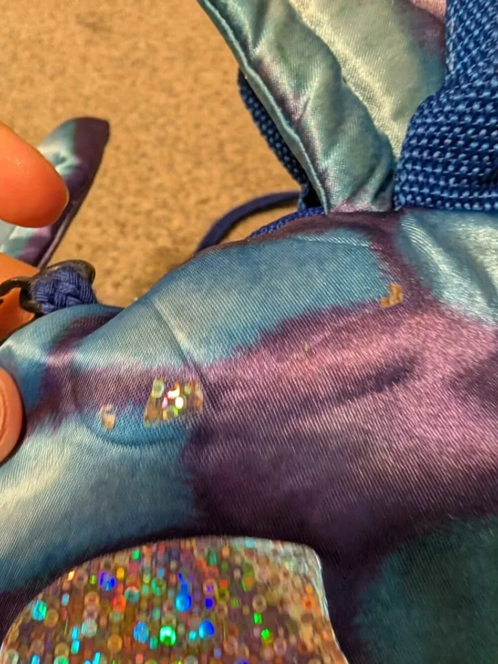 Vintage rainbow fish purse plush bag